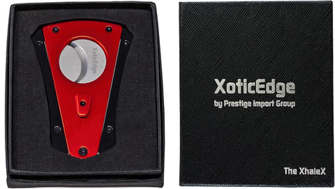 Metallic Red & Black Dual Wing Aluminum Cigar Cutter – 64 Ring Gauge