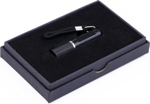 Etched Twist-Action Retractable Cigar Punch Cutter – Sleek Black (8mm)