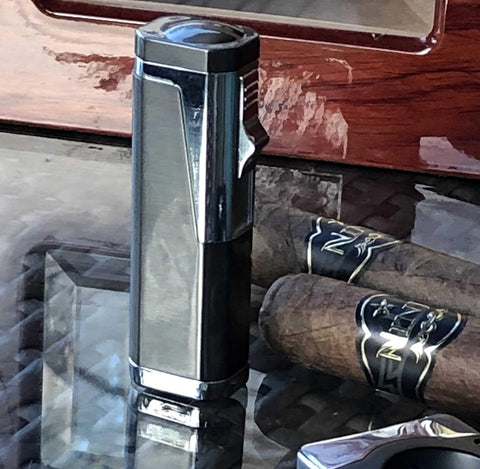 Typhoon Triple Flame Torch Lighter with Retractable Bullet Cutter – Gunmetal