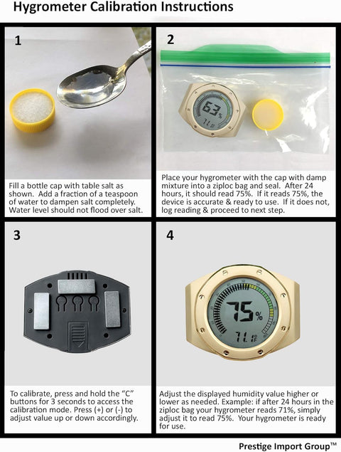 Prestige Watch-Style Digital Hygrometer & Thermometer – Gold