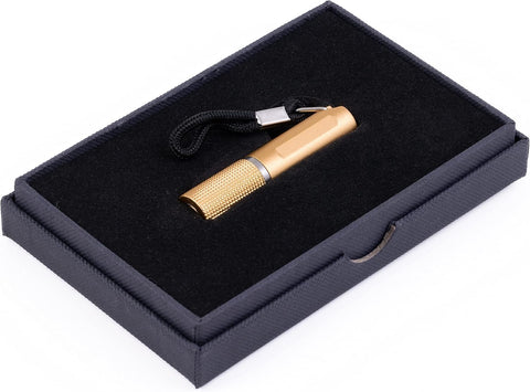 Etched Gold Twist-Action Retractable Cigar Punch Cutter – 8mm Blade