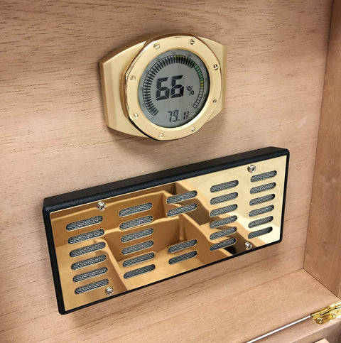 Prestige Watch-Style Digital Hygrometer & Thermometer – Gold