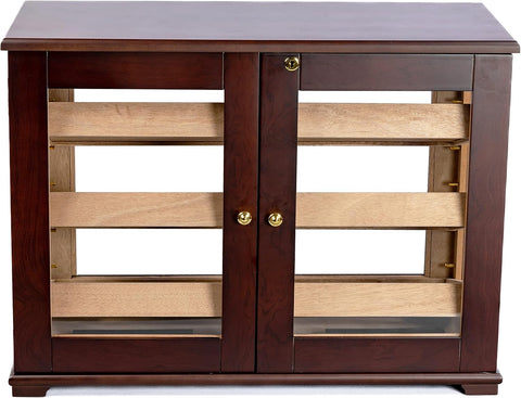 Marciano Large Dark Mahogany Countertop Cigar Humidor Display w/ Trays – Holds Up to 250 Cigars