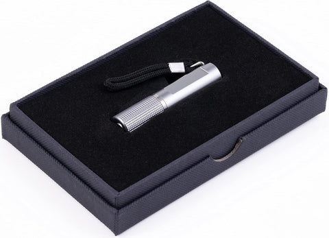 Etched Twist-Action Retractable Cigar Punch Cutter – Silver