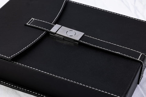 Florence Black Leather Travel Cigar Humidor Case – Holds Up to 10 Cigars