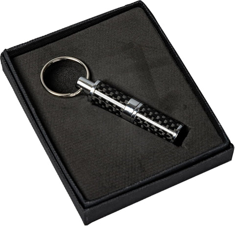 Polished Carbon Fiber & Chrome Bullet Cigar Punch Cutter
