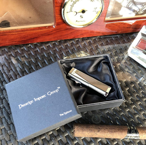 Typhoon Triple Flame Torch Lighter with Retractable Bullet Cutter – Gunmetal