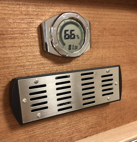Watch-Style Digital Hygrometer (Silver) – Compact & Accurate Humidity and Temperature Monitor for Humidors