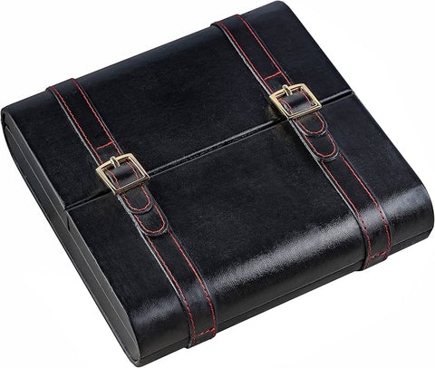 The Augustus Black Leather Travel Cigar Humidor – Holds up to 20 Cigars