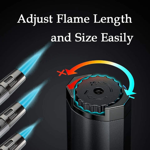 Spear-Style Torch Lighter – Silver Finish with Adjustable Flame Height