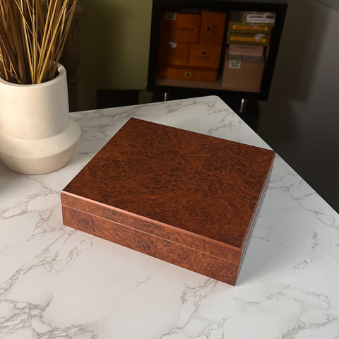 Chateau Burl Finish 20-Cigar Desktop Humidor