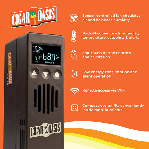 Cigar Oasis Plus 3.0 – Smart Electric Humidifier for Large Humidors