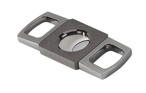 Gunmetal Precision Guillotine Cigar Cutter with Etched Body – Cuts up to 64 Ring Gauge
