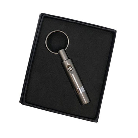 Retractable Bullet Cigar Punch Cutter Keychain – Silver