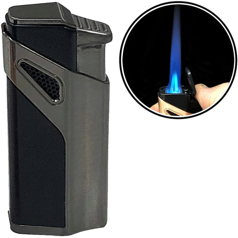 Olympus Wind-Resistant Triple Flame Torch Lighter with Built-In Punch Cutter – Black Stone (Copy)