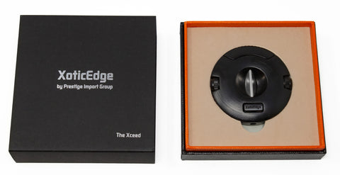 Black Dual-Action Cigar Cutter – V-Cut & Punch-Cut Combo with Stainless Steel Blades