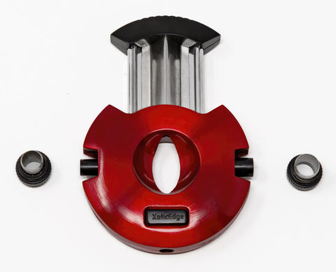 XoticEdge Xceed Red Dual-Action Cigar Cutter – V-Cut & Punch Combo with Stainless Steel Blades