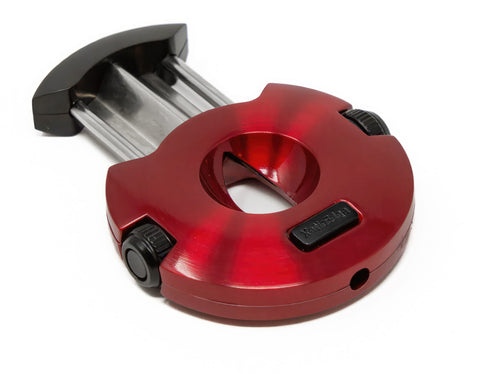 XoticEdge Xceed Red Dual-Action Cigar Cutter – V-Cut & Punch Combo with Stainless Steel Blades