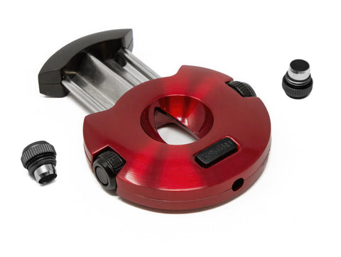 XoticEdge Xceed Red Dual-Action Cigar Cutter – V-Cut & Punch Combo with Stainless Steel Blades