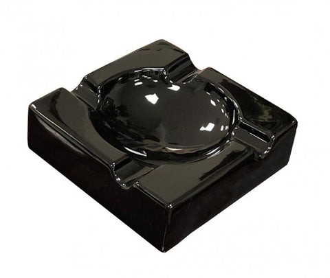 Prestige Import Group Large Ceramic Contemporary Ashtray - High Gloss Black
