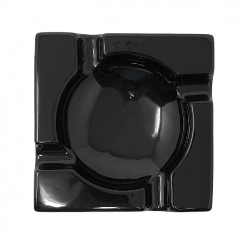 Prestige Import Group Large Ceramic Contemporary Ashtray - High Gloss Black