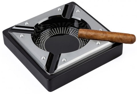 Saint Lucia Metal & Wood Contemporary 4 Cigar Rests Ashtray
