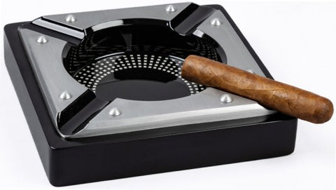 Saint Lucia Metal & Wood Contemporary 4 Cigar Rests Ashtray