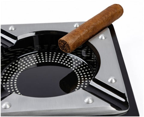Saint Lucia Metal & Wood Contemporary 4 Cigar Rests Ashtray