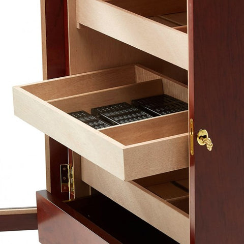 600 Ct. Bronze Mahogany Cigar Humidor Cabinet with Glass Door & Cedar Interior
