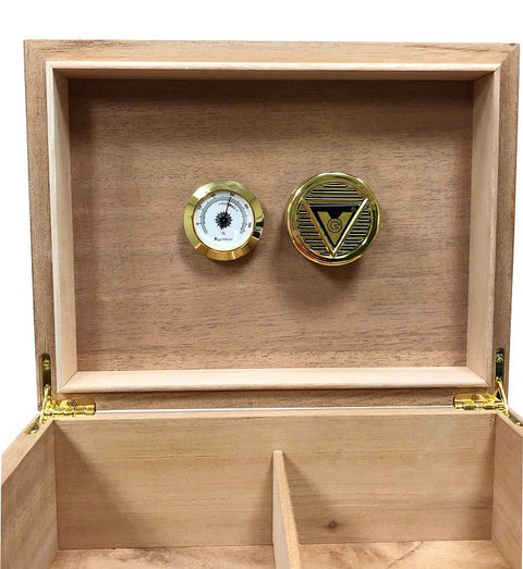 50-60 Count Dark Walnut Lacquer Cigar Humidor Bellevue