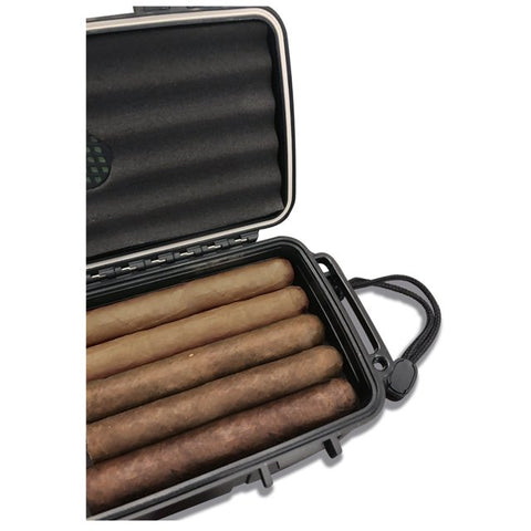 15 Ct. Waterproof Travel Cigar Humidor Case – Black