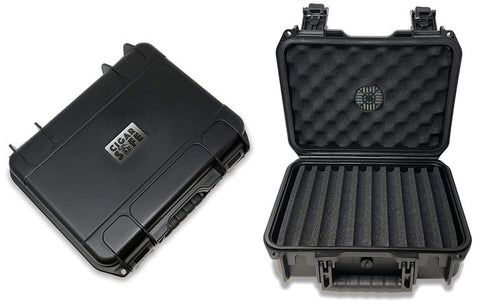 40 Ct. Black Waterproof & Crush-Resistant Travel Cigar Humidor