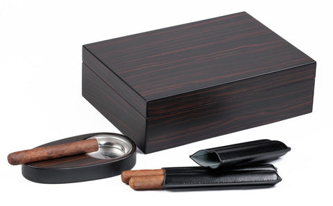 Davenport 50 Count Cigar Humidor Gift Set with Matching Accessories