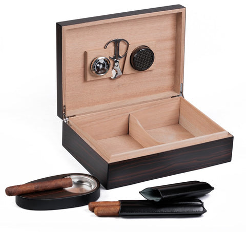 Davenport 50 Count Cigar Humidor Gift Set with Matching Accessories