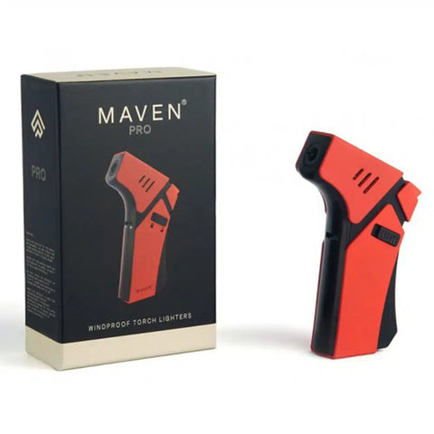 Maven Modern Gun-Style Handheld Torch Lighter – Red | Powerful & Stylish Flame Control