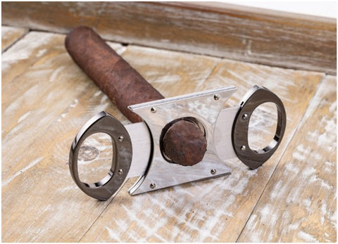 Chrome Metal Guillotine Cigar Cutter – Double Stainless Steel Blades – 56 Ring Gauge (Copy)