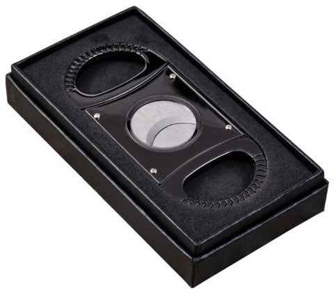 Gun Metal Guillotine Cigar Cutter with Ridged Edge Design – 66 Ring Gauge Capacity