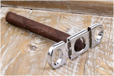 Heavy-Duty Silver Cigar Cutter – Precision Guillotine for 56 Ring Gauge Cigars