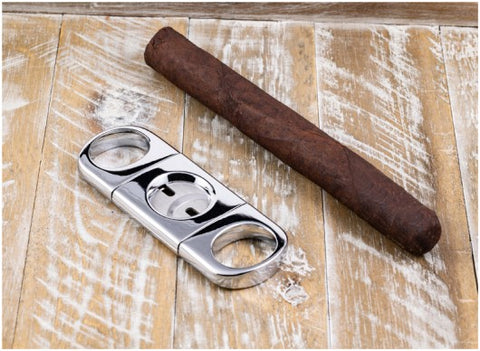Heavy-Duty Silver Cigar Cutter – Precision Guillotine for 56 Ring Gauge Cigars