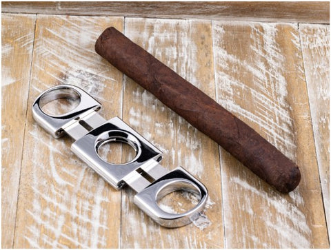 Heavy-Duty Silver Cigar Cutter – Precision Guillotine for 56 Ring Gauge Cigars