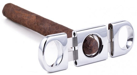 Heavy-Duty Silver Cigar Cutter – Precision Guillotine for 56 Ring Gauge Cigars