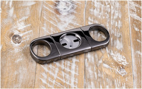 Gun Metal Cigar Cutter – Premium Double Blade Guillotine for 56 Ring Gauge Cigars