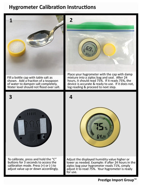 Gold Digital Hygrometer with Calibration – Accurate Humidity & Temperature Monitoring