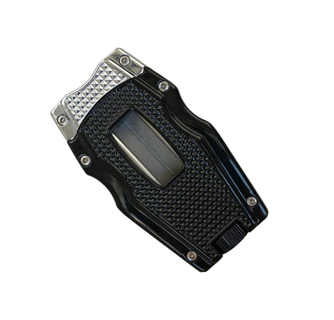 V-Cut & Punch Combo Cigar Cutter – Dual Blade Cigar Tool Jet Black
