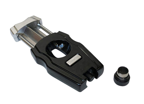 V-Cut & Punch Combo Cigar Cutter – Dual Blade Cigar Tool Jet Black