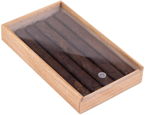 5 Cigar Promotional Box with Clear Slide Top