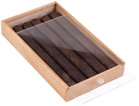 5 Cigar Promotional Box with Clear Slide Top