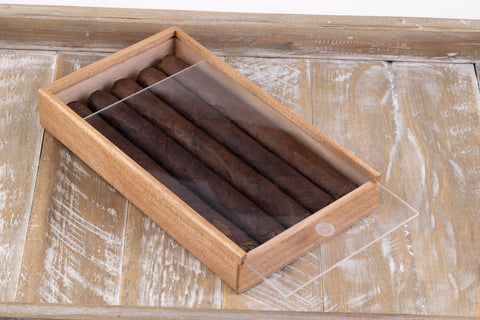 5 Cigar Promotional Box with Clear Slide Top