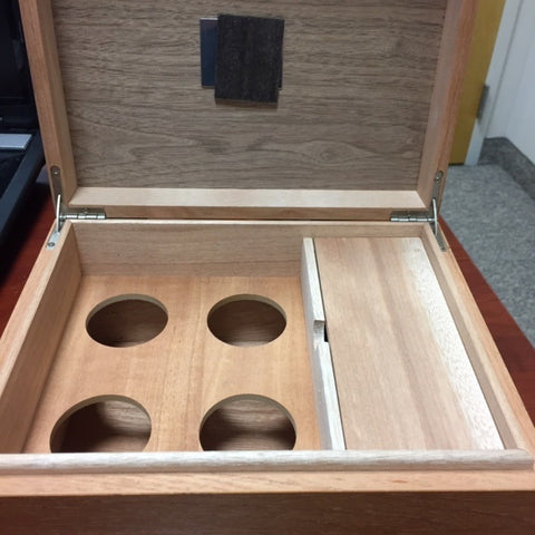 Stash Cachet Mahogany Humidor with 4 Glass Jars & Storage Compartment