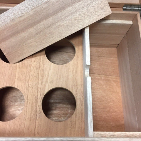 Stash Cachet Mahogany Humidor with 4 Glass Jars & Storage Compartment